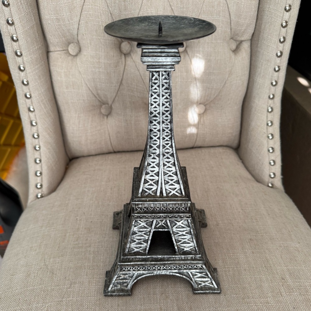 Silver Eiffel Tower Candle Holder